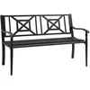 Outsunny Banc de jardin 2 places style fer forgé métal thermolaqué noir