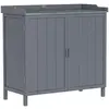 Outsunny Armoire de rangement de jardin sur pied, table de rempotage 2...