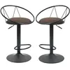 HOMCOM Lot de 2 tabourets de bar design néo-rétro réglable pivotant av...