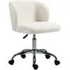 HOMCOM Chaise de bureau design piètement acier chromé effet laine bouclée