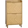 HOMCOM Meuble à chaussures style scandinave 2 portes 3 étagères motif chevron