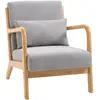 HOMCOM - Fauteuil de salon - velours (100 % polyester) - 61x78x76cm - Gris