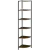 HOMCOM Étagère d'angle style industriel 6 étagères métal noir aspect bois
