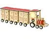 Calendrier de l'avent LED en forme de train en bois HOMCOM - 1 lumière avec 24 tiroirs