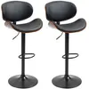 Lot de 2 tabourets de bar design contemporain - HOMCOM - Noir - Réglab...