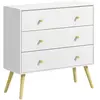Commode - HOMCOM - 3 tiroirs - Design scandinave - Bois pin - Panneaux...