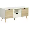 Meuble TV style scandinave - HOMCOM - Banc TV 2 portes tiroir niche - ...