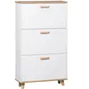 HOMCOM Meuble à chaussures style scandinave 3 portes 3 étagères