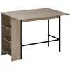 HOMCOM Table de bar extensible design industriel métal noir aspect bois gris