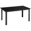 Outsunny Table de jardin 6 personnes 150 cm aluminium verre trempé noir