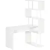 HOMCOM Bureau informatique design contemporain avec bibliothèque zig z...