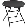 Outsunny Table de jardin pliable 4 personnes acier HDPE aspect bois gris