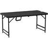 Outsunny - Table de jardin - HDPE - 118x60x74cm - Gris foncé
