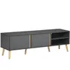 HOMCOM - Meuble TV - Panneau de particules - 150x35x45cm - Gris foncé