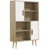 HOMCOM Bibliothèque scandinave 4 niches + 2 placards blanc naturel