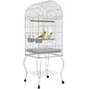 Cage à oiseaux sur roulettes - PawHut - étagère, plateau amovible, 2 b...
