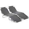 Bain de Soleil - Outsunny - Métal - 187x55x24cm - Gris