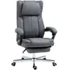 VINSETTO Fauteuil de bureau manager inclinable repose-pied tétière tissu gris
