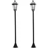 Outsunny Lot de 2 lampadaires extérieurs solaires 15 Lm Ø 18,5 x 129H cm noir
