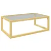 HOMCOM Table basse design contemporain plateau verre trempé bois d'hévéa