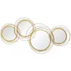 HOMCOM Ensemble de 4 miroirs Ronds en métal dorés - 107 x 56 cm