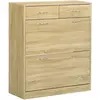 HOMCOM Armoire meuble à chaussures multi-rangement 2 abattants double ...