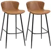 HOMCOM - Lot de 2 tabourets de bar - Similicuir - 45x49x94.6cm - Marron