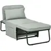 HOMCOM Fauteuil chaise longue lit po 180x64x40cm Gris