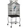 PawHut Cage à oiseaux sur pied 2 man 50x58x145cm Noir