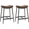 HOMCOM Lot de 2 tabourets de bar Vintage avec repose-pied piètement ac...