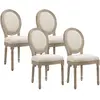 Ensemble de chaises de salle à manger - HOMCOM - Bois de caoutchouc - 49x56x96cm - Beige