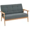HOMCOM Canapé 2 places style scandinave dim. 115l x 66,5P x 73H cm bois tissu gris
