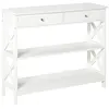 HOMCOM - console - Bois - 100x30.5x80cm - Blanc