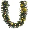HOMCOM Guirlande de Noël artificielle led 180 cm - pommes de pin, baie...
