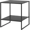 HOMCOM Table basse d'appoint carrée style industriel en métal noir ave...