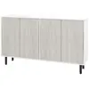 Homcom Buffet design contemporain - 4 portes - noir blanc aspect bois gris