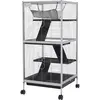 PawHut Cage pour Petits Animaux Portable à 4 Niveaux avec Roulettes, 2...