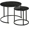 HOMCOM Lot de 2 Tables Basses Rondes gigogne empilables Plateau en boi...