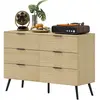 HOMCOM Commode 6 tiroirs Commode moderne pour chambre à coucher avec d...
