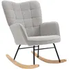 HOMCOM Fauteuil à bascule rocking chair revêtement en imitation cachem...
