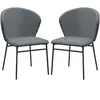 HOMCOM Lot de 2 chaises de salle à manger assise rembourrée en tissu a...