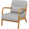 HOMCOM Fauteuil de salon avec cadre en bois massif fauteuil lounge - a...