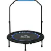 HOMCOM Trampoline de fitness gymnastique avec poignée réglable, pliabl...