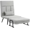 HOMCOM Fauteuil convertible 3 en 1 lit 1 place dossier inclinable 5 po...