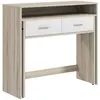 HOMCOM Table console avec plateau coulissant et 2 tiroirs, table de co...