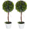 HOMCOM Lot de 2 plantes Artificielles avec fleurs de lavande, tronc et...