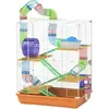 PawHut Cage pour hamster rongeur 4 étages avec tunnels mangeoire roue ...