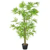 Outsunny Bambou artificiel H.1,5 m 644 feuilles denses réalistes lichen pot