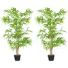Outsunny Lot de 2 bambous artificiels Hauteur 1,5 m 644 Feuilles dense...