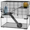 PawHut Cage hamster cage rongeur 3 niveaux avec roue rampes maisonnett...